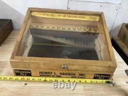 Henry L. Hanson Ace Taps Dies Countertop Sales Display Case Worcester wood glass