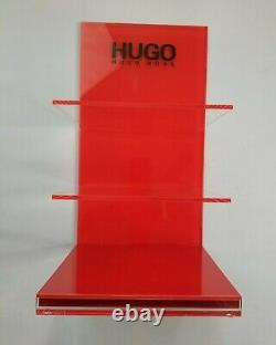 Hugo Hugo Boss 3pc Logo Display Unit In Red Plexiglass