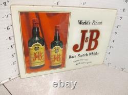 J&B WHISKY Scotch bottle 1950s glass store display liquor sign bar Justerini