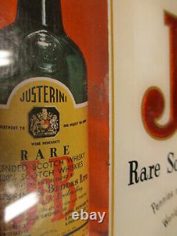 J&B WHISKY Scotch bottle 1950s glass store display liquor sign bar Justerini