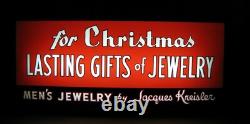 JACQUES KREISLER MENS JEWELRY CHRISTMAS GIFTS Reverse Glass Lighted Store Sign