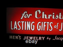 JACQUES KREISLER MENS JEWELRY CHRISTMAS GIFTS Reverse Glass Lighted Store Sign