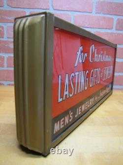 JACQUES KREISLER MENS JEWELRY CHRISTMAS GIFTS Reverse Glass Lighted Store Sign