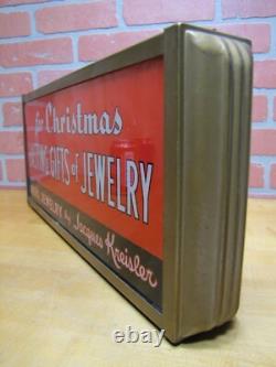 JACQUES KREISLER MENS JEWELRY CHRISTMAS GIFTS Reverse Glass Lighted Store Sign