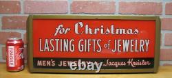 JACQUES KREISLER MENS JEWELRY CHRISTMAS GIFTS Reverse Glass Lighted Store Sign