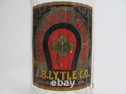 JB Lytle Beaver Falls PA Store Display Glass Jar Antique Vintage Advertising