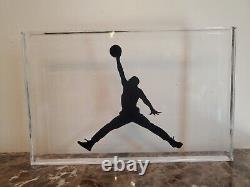 JORDAN Jumpman Nike Air Store Display Lucite 11 x 7.25 Sign Dunk Logo