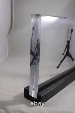 JORDAN Jumpman Nike Air Store Display Lucite 11 x 7.25 Sign Dunk Logo w Base