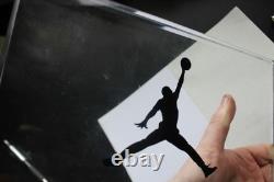 JORDAN Jumpman Nike Air Store Display Lucite 11 x 7.25 Sign Dunk Logo w Base