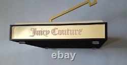 Juicy Couture 1 Piece Logo Display In Silver Wood With Glass Sides