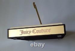 Juicy Couture 1 Piece Logo Display In Silver Wood With Glass Sides