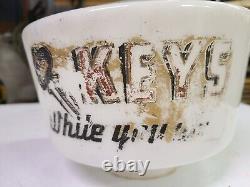 Keys While You Wait Sign Glass Globe Sign Light Lamp Display Store Has Damage