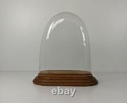 L Antique Victorian Oval Hand Blown Glass Globe Dome Clock Steampunk 19.48 15.6