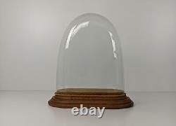 L Antique Victorian Oval Hand Blown Glass Globe Dome Clock Steampunk 19.48 15.6