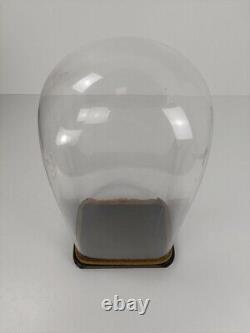 L Antique Victorian Oval Hand Blown Glass Globe Dome Doll Clock 23.03 H 10.55W