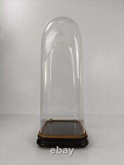 L Antique Victorian Oval Hand Blown Glass Globe Dome Doll Clock 23.03 H 10.55W