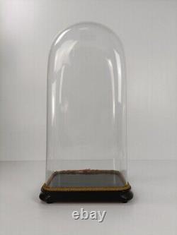 L Antique Victorian Oval Hand Blown Glass Globe Dome Doll Clock 23.03 H 10.55W