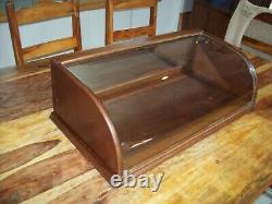 L@@K Curved Glass & Wood Display Case Nice Antique Country Store Showcase