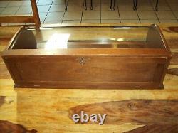 L@@K Curved Glass & Wood Display Case Nice Antique Country Store Showcase