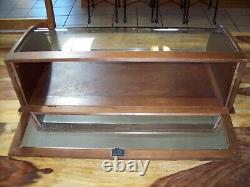 L@@K Curved Glass & Wood Display Case Nice Antique Country Store Showcase