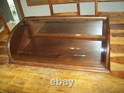 L@@K Curved Glass & Wood Display Case Nice Antique Country Store Showcase