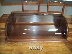 L@@K Curved Glass & Wood Display Case Nice Antique Country Store Showcase