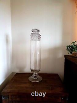 LARGE Antique 1800s Tiffin Dakota Apothecary Glass Candy Jar Store Display 24
