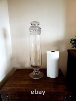 LARGE Antique 1800s Tiffin Dakota Apothecary Glass Candy Jar Store Display 24