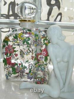 LAURA ASHLEY Vintage No1 Enamel Floral Giant Factice Store Display Glass Bottle