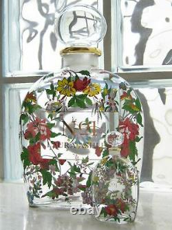 LAURA ASHLEY Vintage No1 Enamel Floral Giant Factice Store Display Glass Bottle