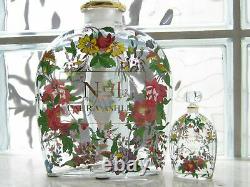 LAURA ASHLEY Vintage No1 Enamel Floral Giant Factice Store Display Glass Bottle