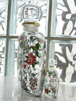 LAURA ASHLEY Vintage No1 Enamel Floral Giant Factice Store Display Glass Bottle