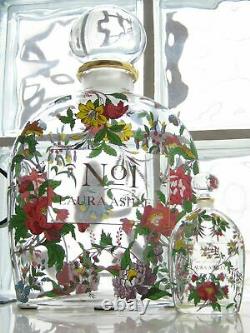 LAURA ASHLEY Vintage No1 Enamel Floral Giant Factice Store Display Glass Bottle