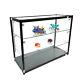 Led Lighted 3-shelf Glass Showcase Cabinet Lock Display Store Counter Collection