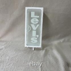 LEVI'S Jeans White Retail Store Display Metal And Glass Advertising Sign 4 Sides