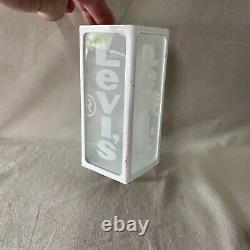 LEVI'S Jeans White Retail Store Display Metal And Glass Advertising Sign 4 Sides