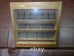 La Cross Wood Glass Display Case Box Storage Files Scissors Nippers Vintage
