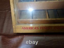 La Cross Wood Glass Display Case Box Storage Files Scissors Nippers Vintage