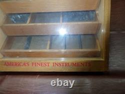 La Cross Wood Glass Display Case Box Storage Files Scissors Nippers Vintage
