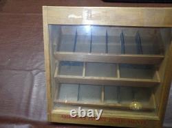 La Cross Wood Glass Display Case Box Storage Files Scissors Nippers Vintage