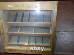 La Cross Wood Glass Display Case Box Storage Files Scissors Nippers Vintage