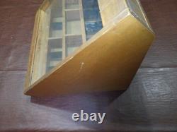La Cross Wood Glass Display Case Box Storage Files Scissors Nippers Vintage