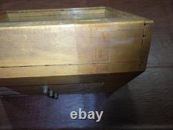 La Cross Wood Glass Display Case Box Storage Files Scissors Nippers Vintage