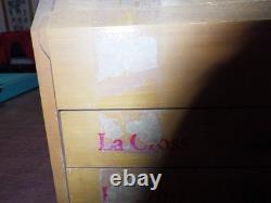 La Cross Wood Glass Display Case Box Storage Files Scissors Nippers Vintage