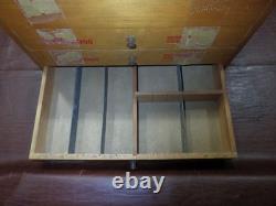 La Cross Wood Glass Display Case Box Storage Files Scissors Nippers Vintage