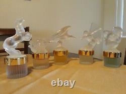 Lalique Crystal Flacon FACTICE 5 Piece Set Store Displays Limited Edition Rare
