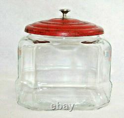 Lance Advertising Glass Cracker Cookie Jar Store Display 6.5 Rare Vtg S9734