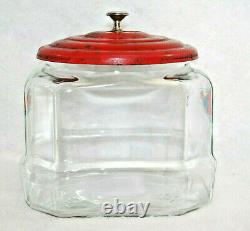 Lance Advertising Glass Cracker Cookie Jar Store Display 6.5 Rare Vtg S9734