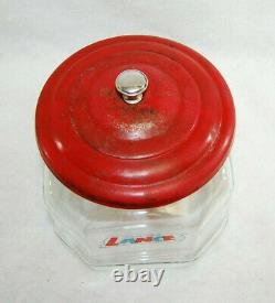 Lance Advertising Glass Cracker Cookie Jar Store Display 6.5 Rare Vtg S9734