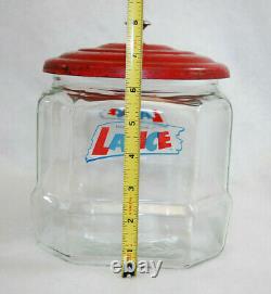 Lance Advertising Glass Cracker Cookie Jar Store Display 6.5 Rare Vtg S9734